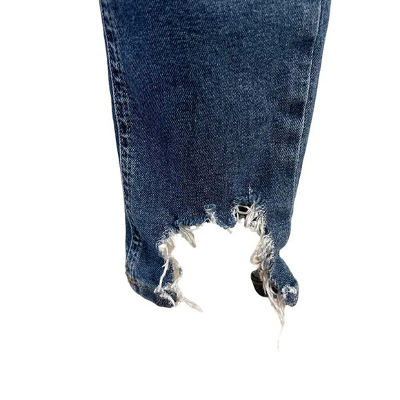 TopShop Jamie Jeans Waist 30" Frayed Distressed Hem Medium Wash Denim Stretch - Picture 5 of 8